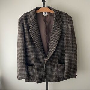 70s 80s Vintage Zazu 100% Wool Sports Coat Suit Jacket Blazer Brown Mens Size 42